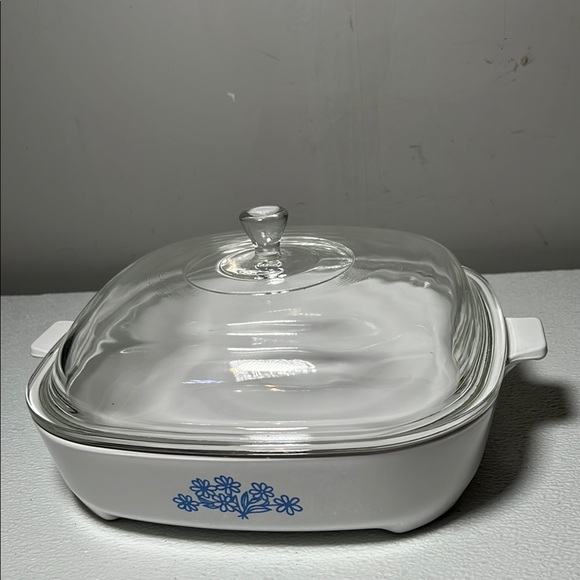 Corningware Other - CorningWare White and Blue Floral Casserole with Glass Lid
